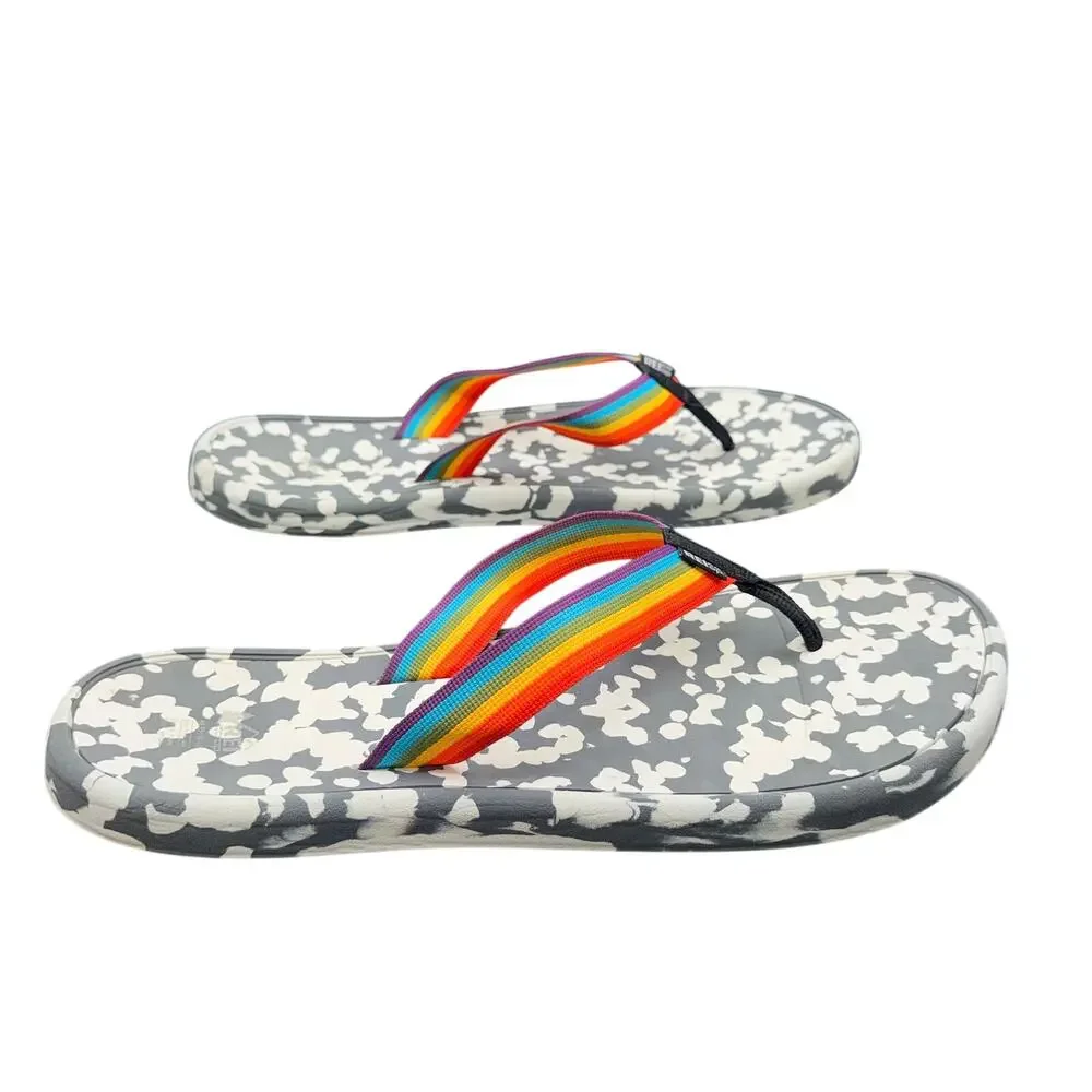 REI Co-op Rainbow Strap Flip Flops Gray Camo Recycled M13 W14